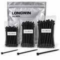 LONGWIN Heavy-Duty Cable Tie Assortment - 100 pcs
